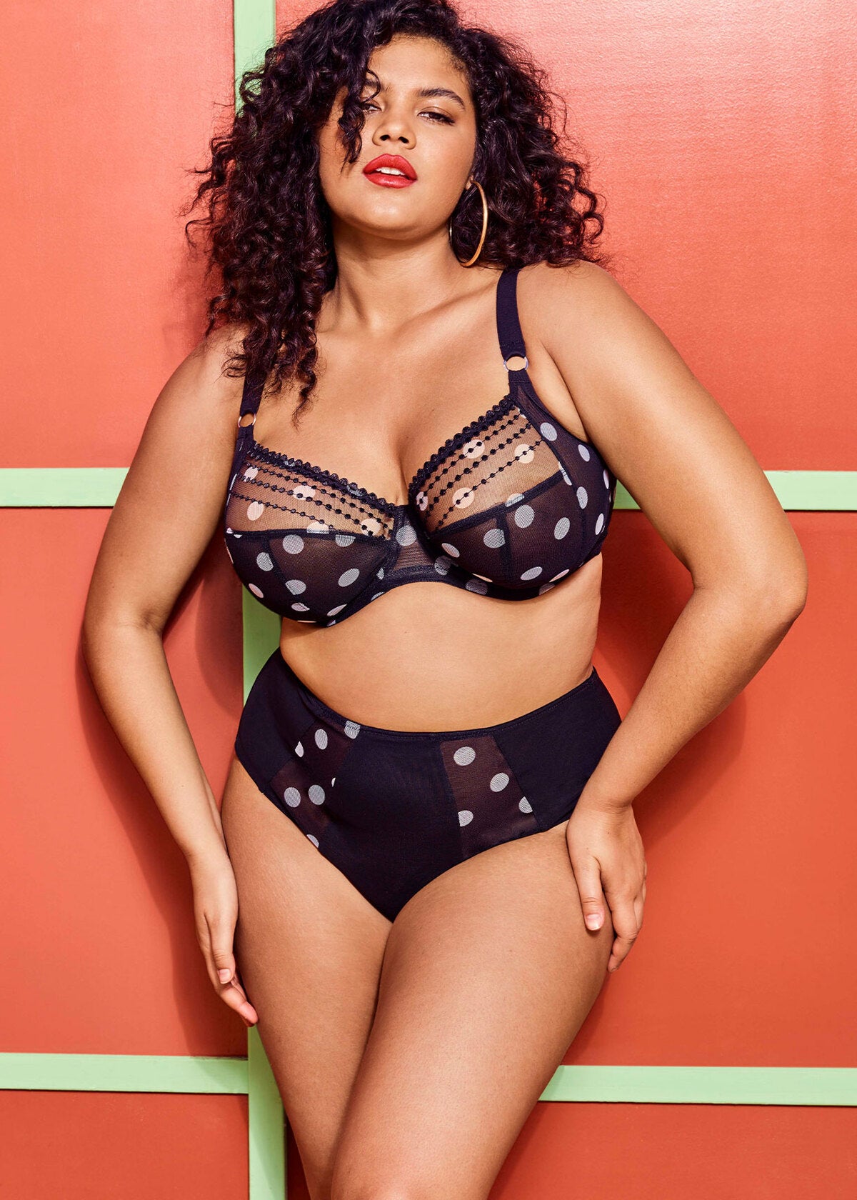 Elomi Matilda Black Dot Plunge Bra