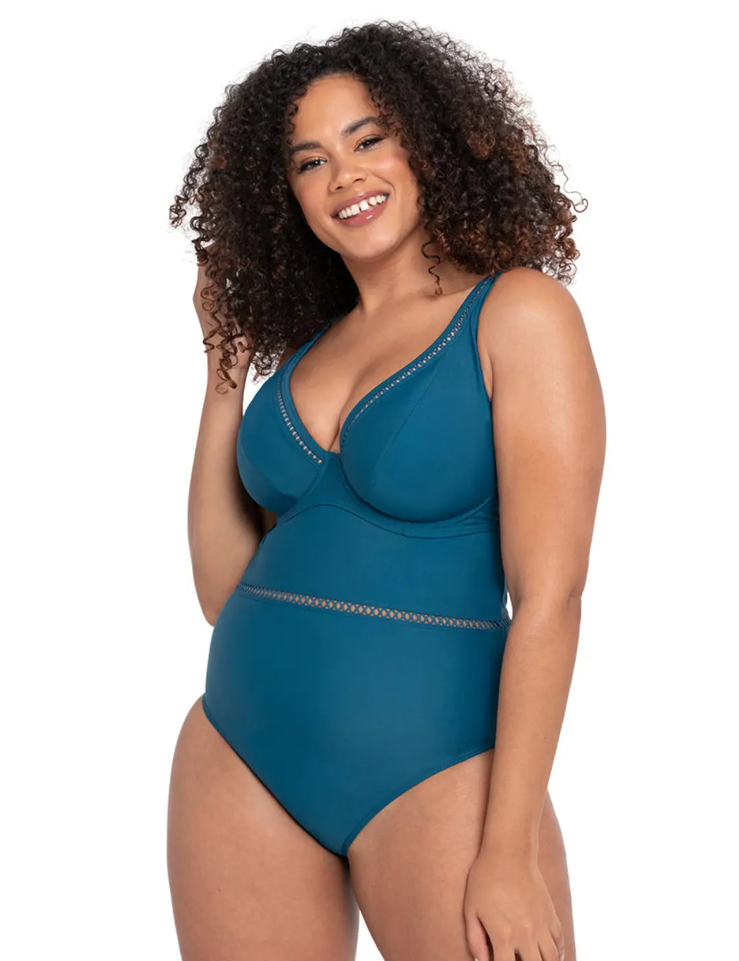 Curvy Kate Deep Teal First Class Plunge Swimsuit