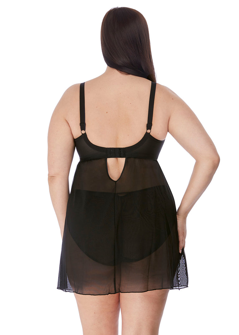 Elomi Sachi Black Plunge Babydoll