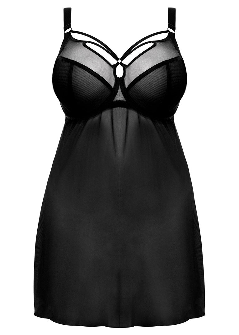 Elomi Sachi Black Plunge Babydoll