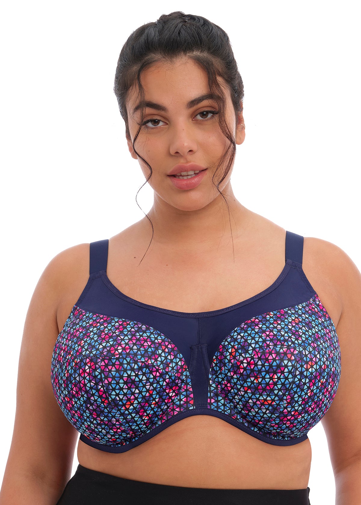 Elomi Energise Navy Geo Sports Bra - Main Image