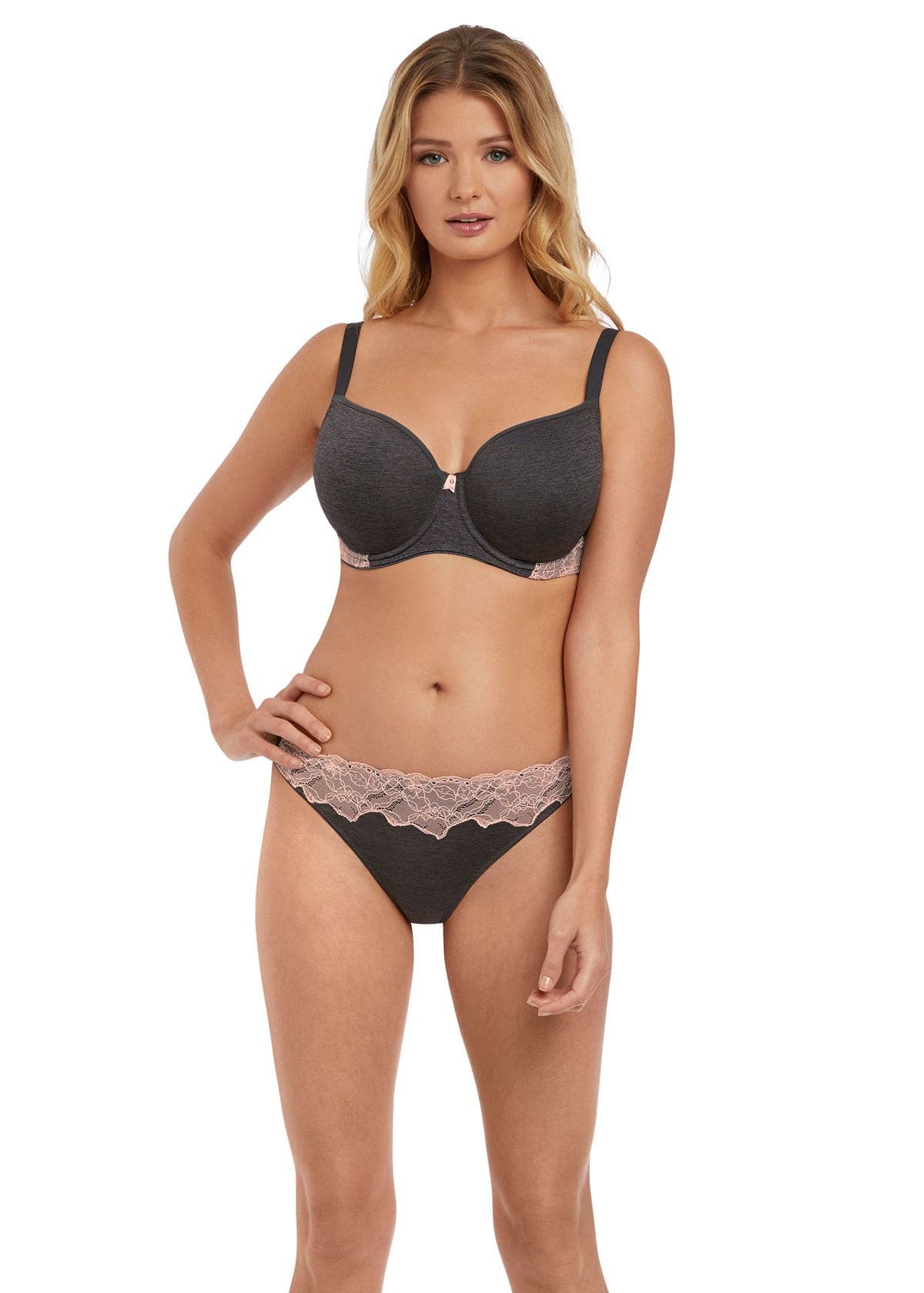 Freya Chi Charcoal Moulded Balcony Bra