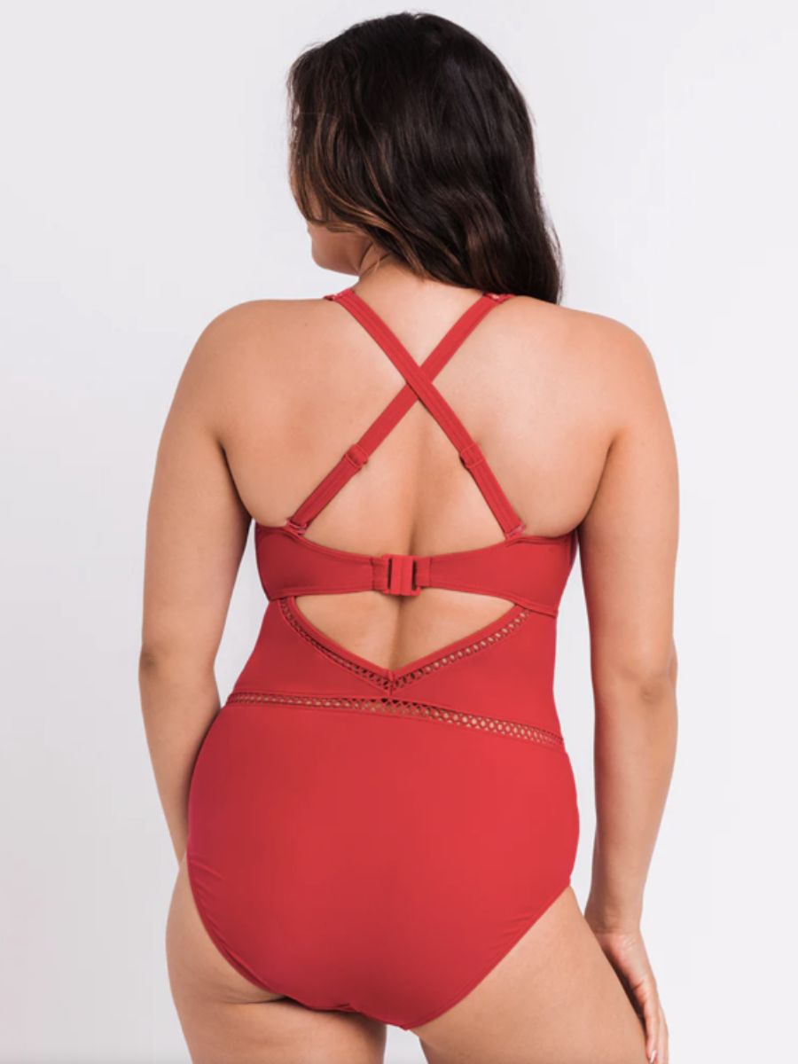 Curvy Kate Red First Class Plunge Swimsuit