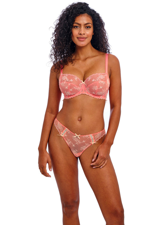 Freya Side Offbeat Decadence Sunset Coral Support Bra