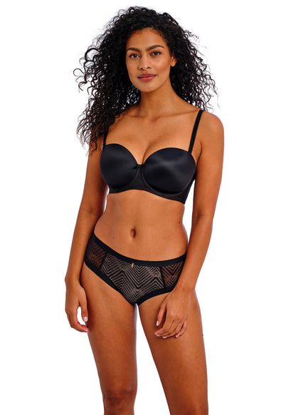 Freya Deco Black Moulded Strapless Bra