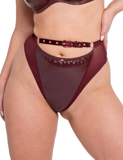 Curvy Kate Scantilly Ox Blood Buckle Up Thong