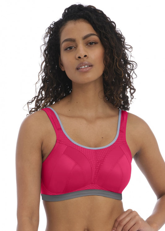 Freya Dynamic Hot Crimson Soft Cup Crop Top Sports Bra