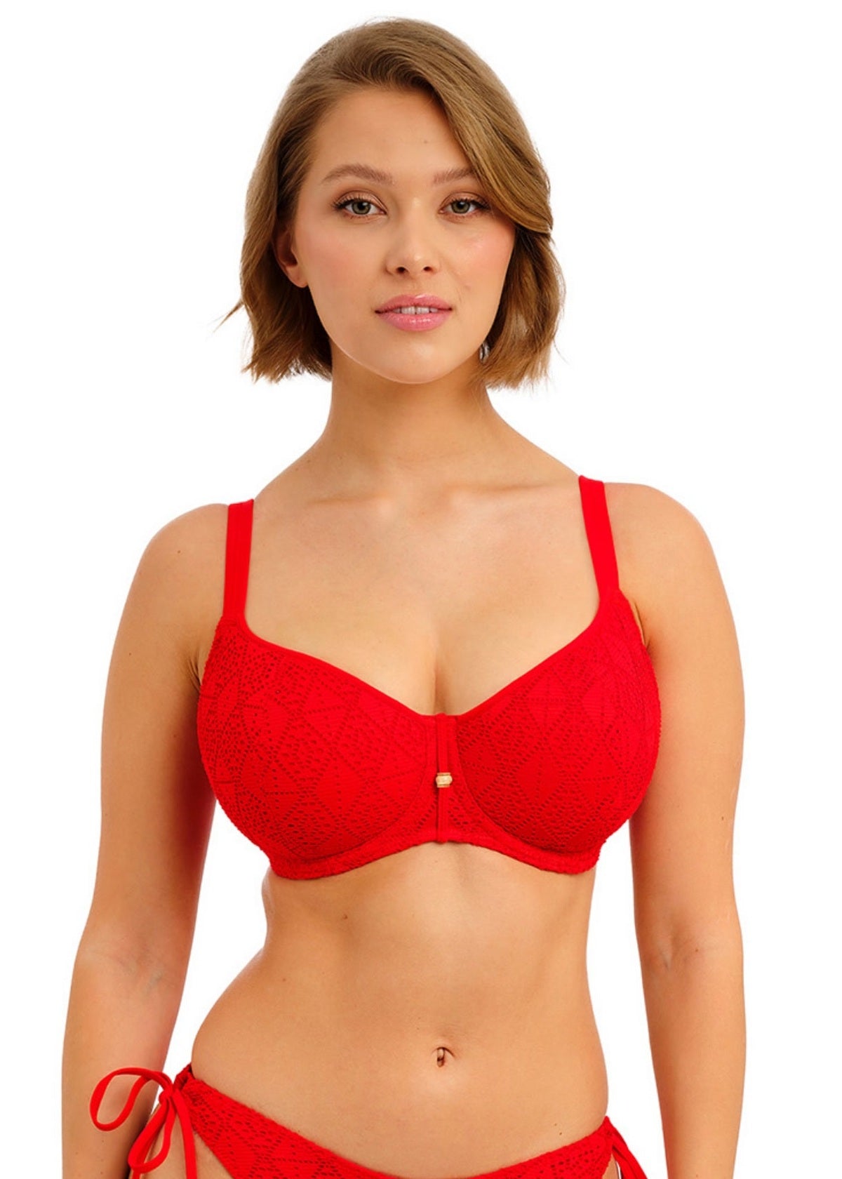 Freya Nomad Nights Sweetheart Padded Bikini Top - Lava - front view