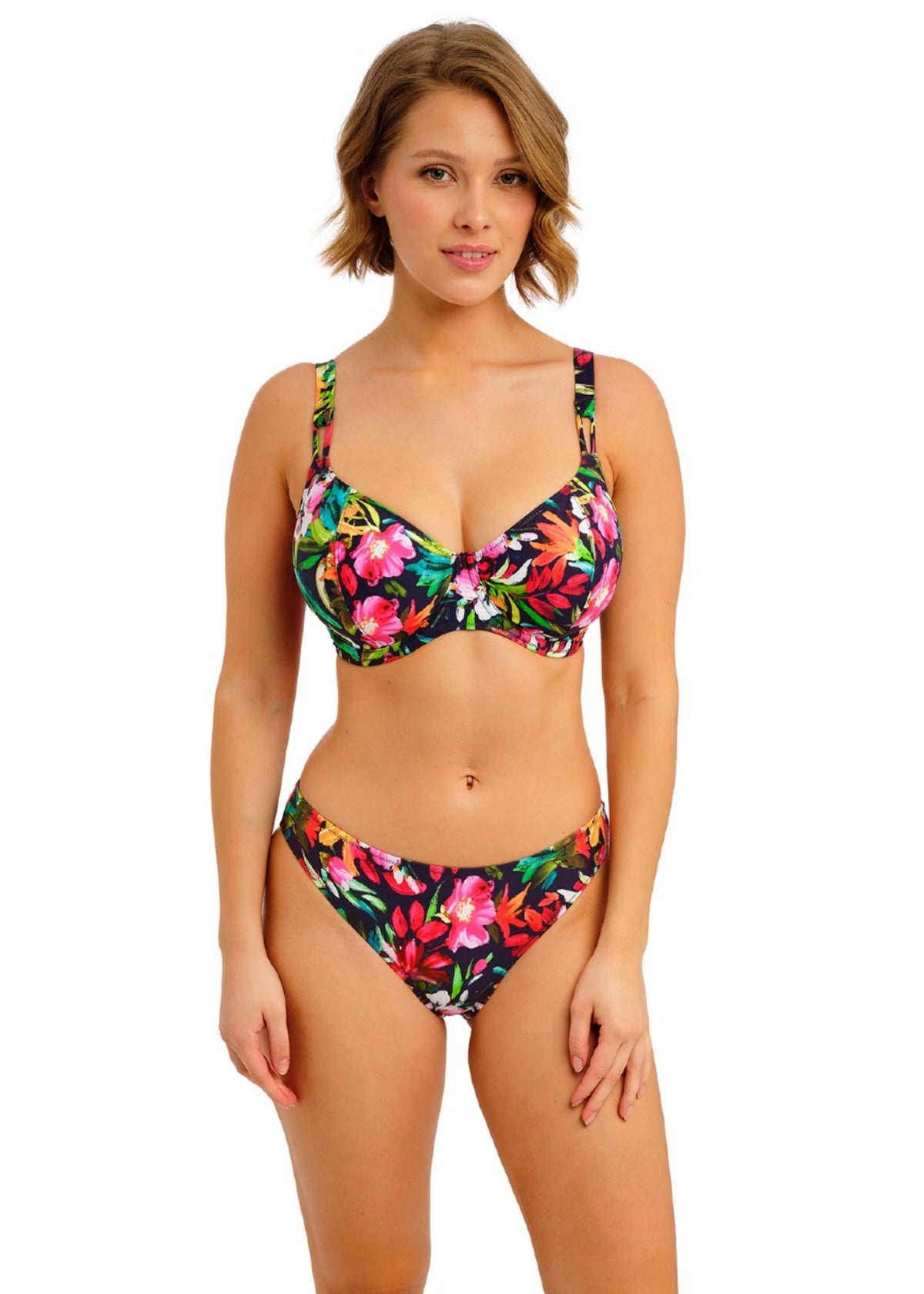 Freya Kailua Shores Plunge Bikini Top - Midnight - model view