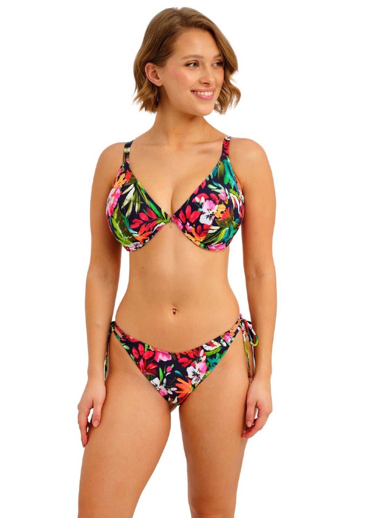 Freya Kailua Shores Deep Plunge Bikini Top - Midnight - model view 2