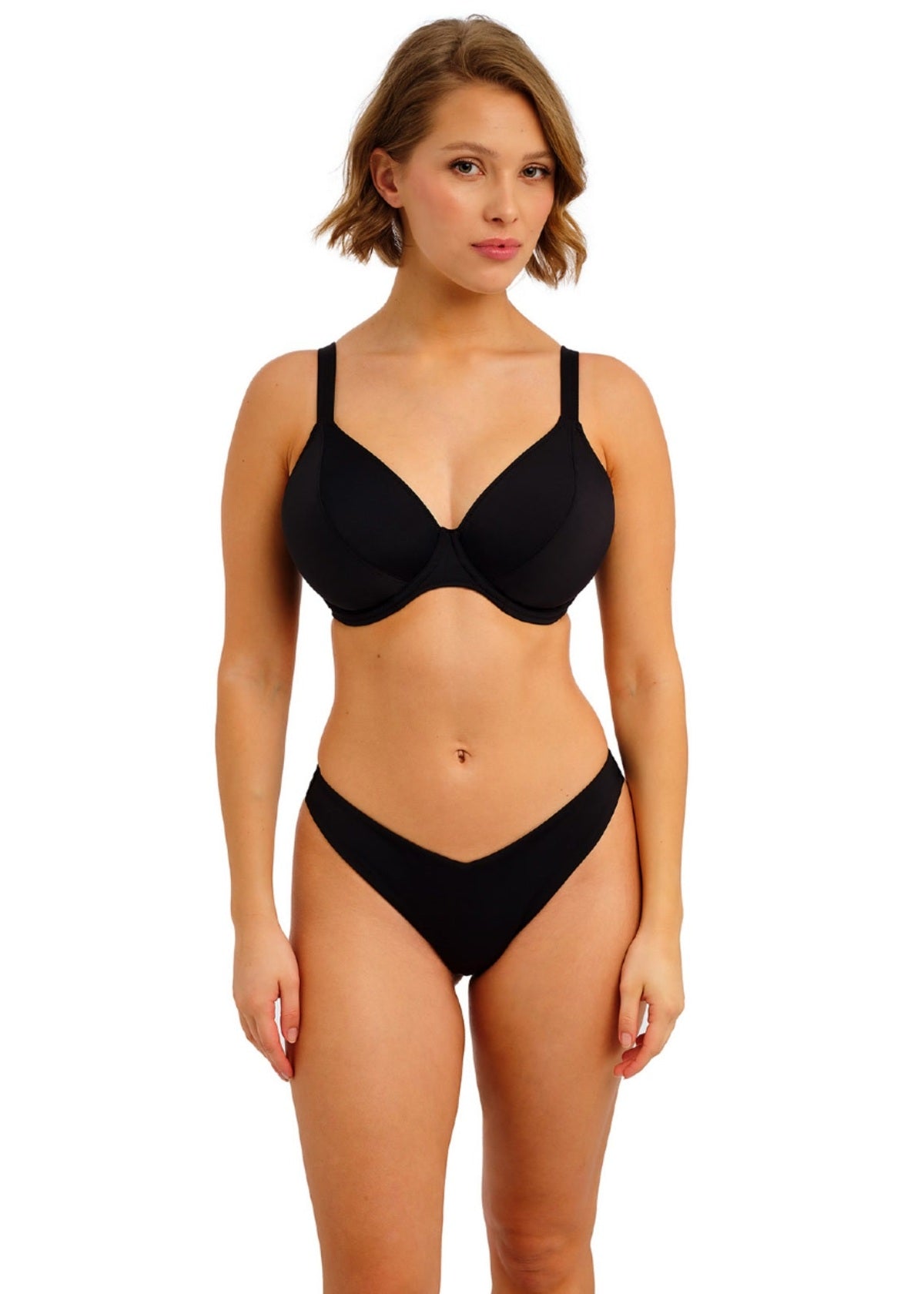 Freya Jewel Cove Bikini Top - Plain Black - model view