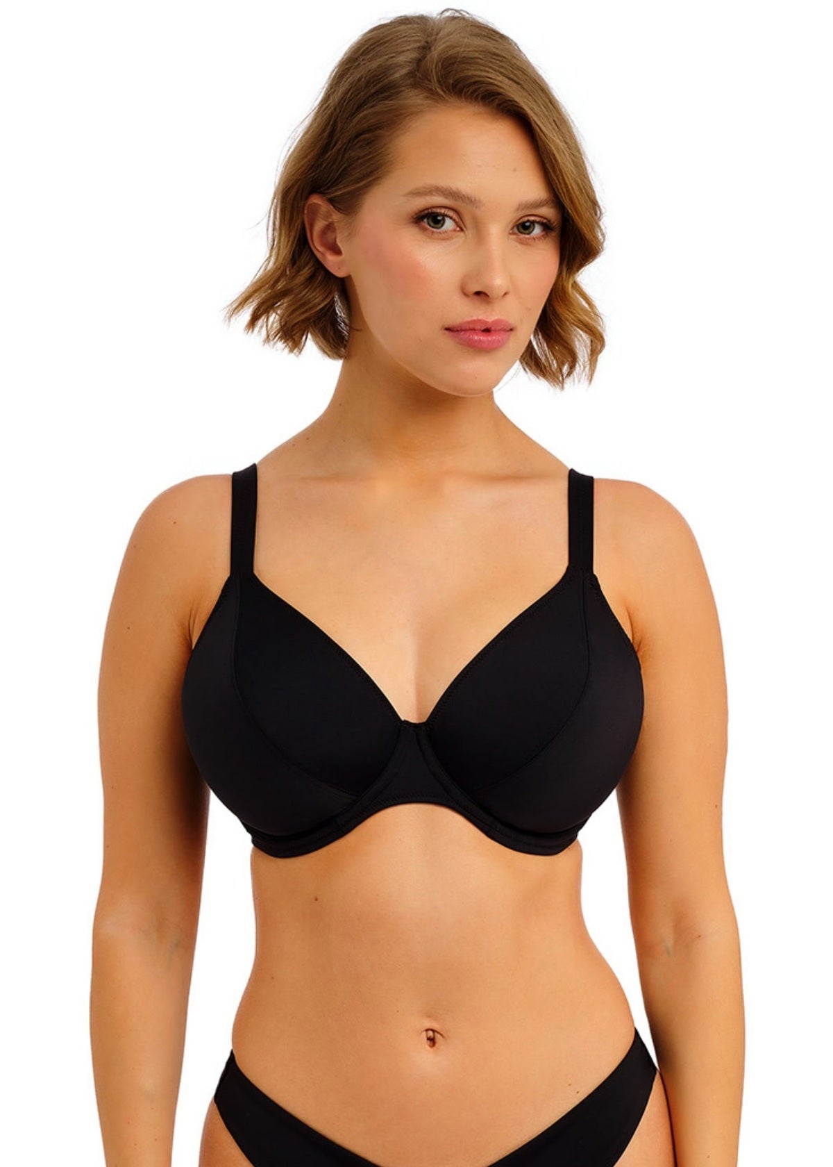 Freya Jewel Cove Bikini Top - Plain Black - front view
