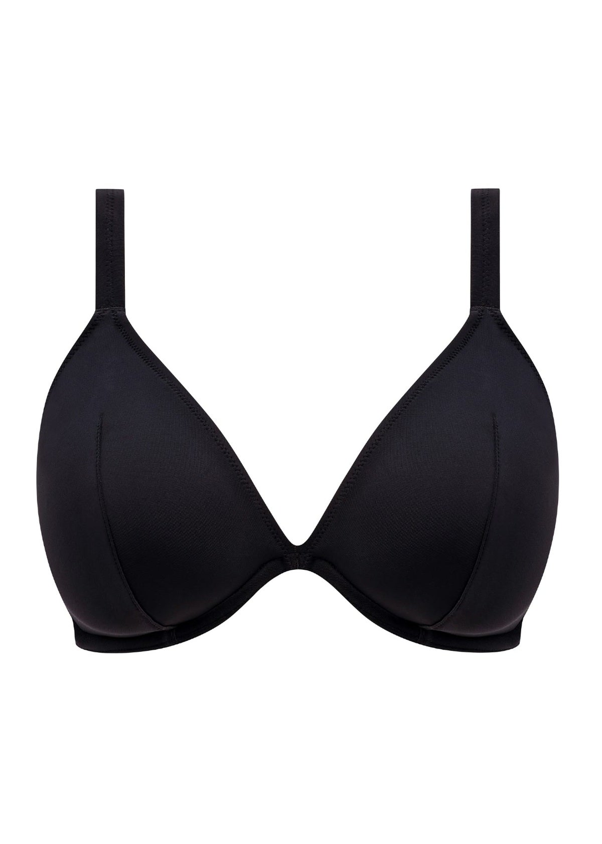 Freya Jewel Cove Plunge Bikini Top - Plain Black - product shot