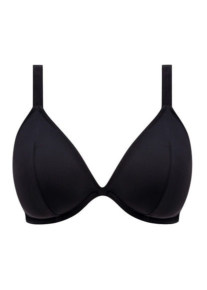 Freya Jewel Cove Plunge Bikini Top - Plain Black - product shot