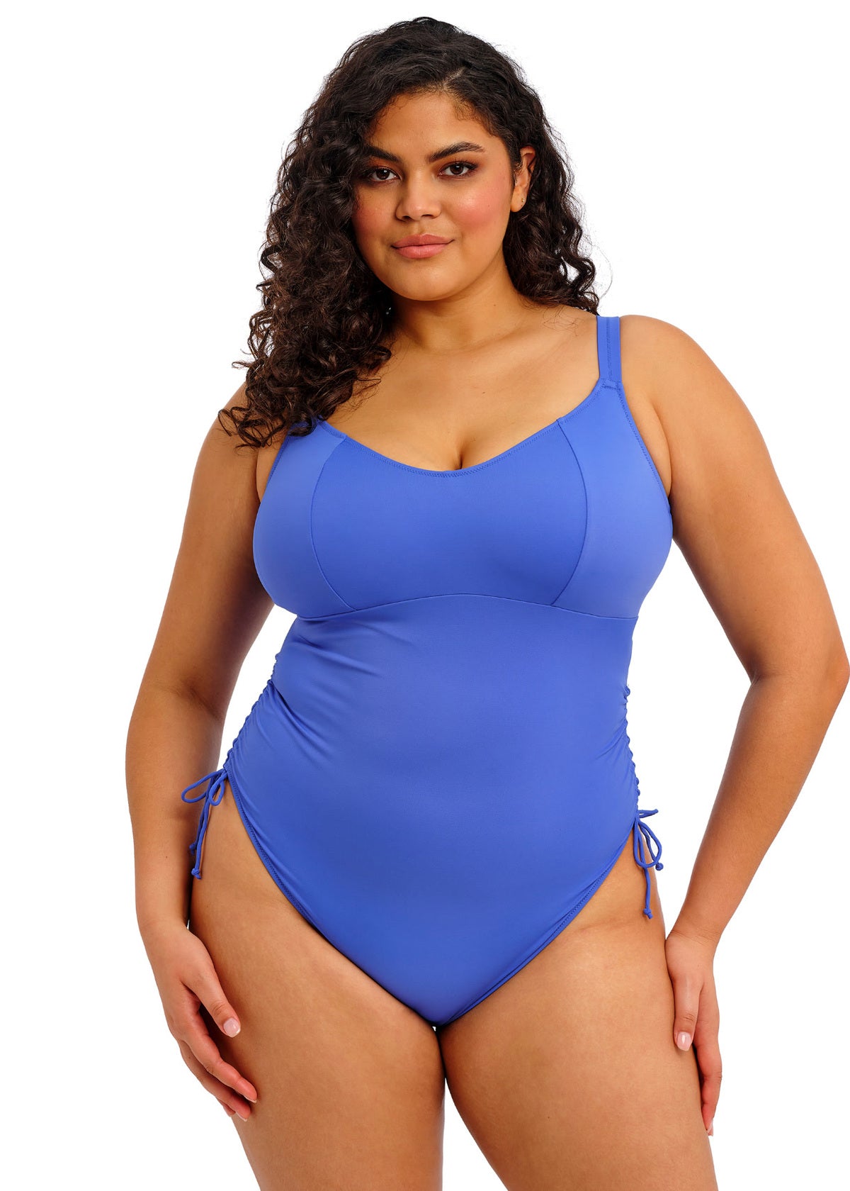 Elomi Plain Sailing Non Wired Swimsuit - Azure - front view