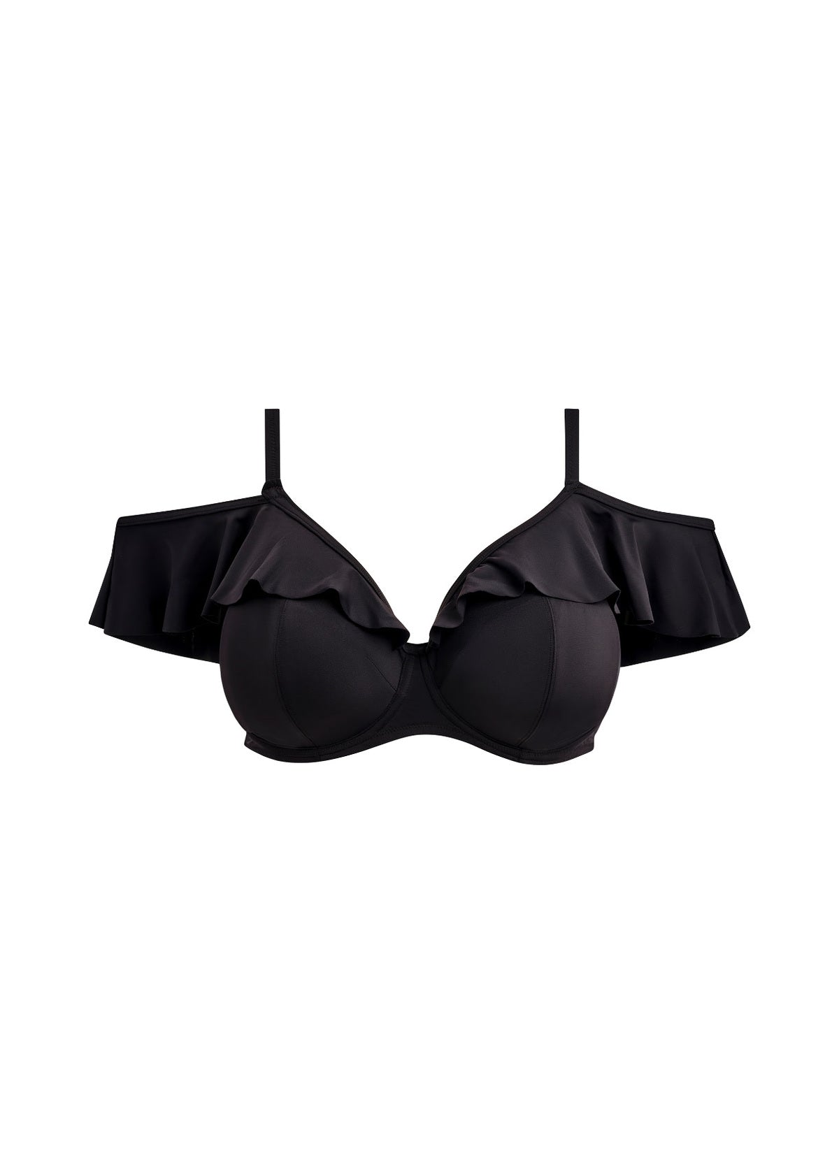 Elomi Plain Sailing Bardot Bikini Top - Black - product shot