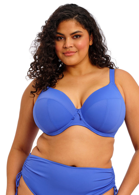 Elomi Plain Sailing Plunge Bikini Top - Azure - front view