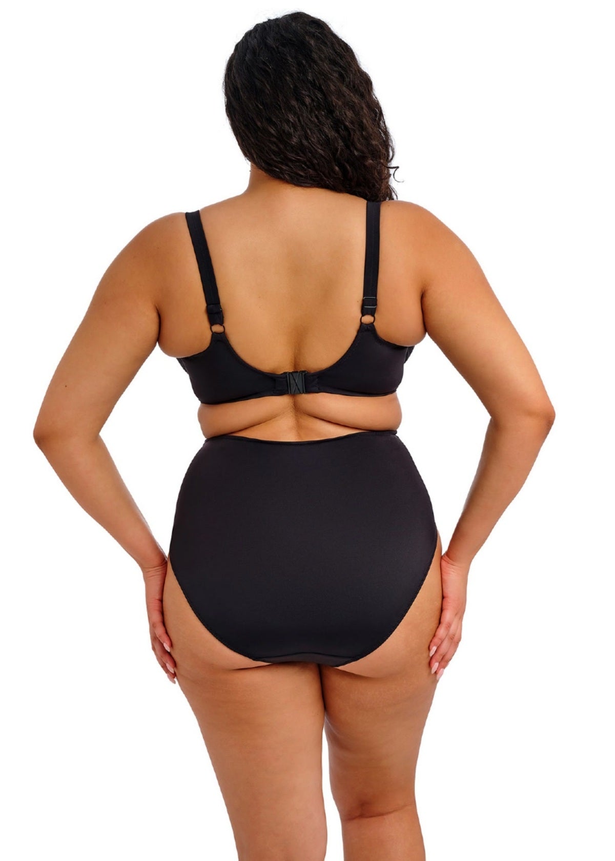 Elomi Plain Sailing Plunge Bikini Top - Black - back view