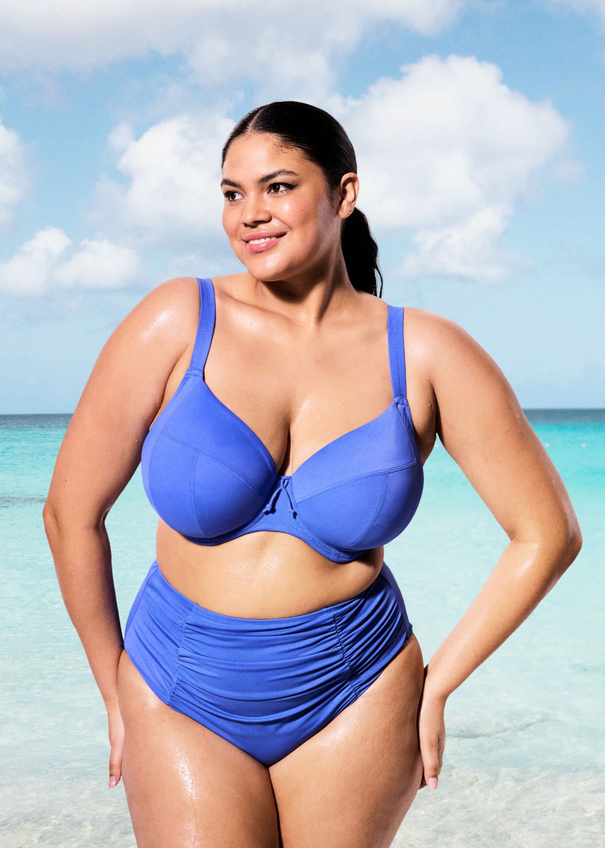 Elomi Plain Sailing Full Bikini Brief - Azure - lifestyle view