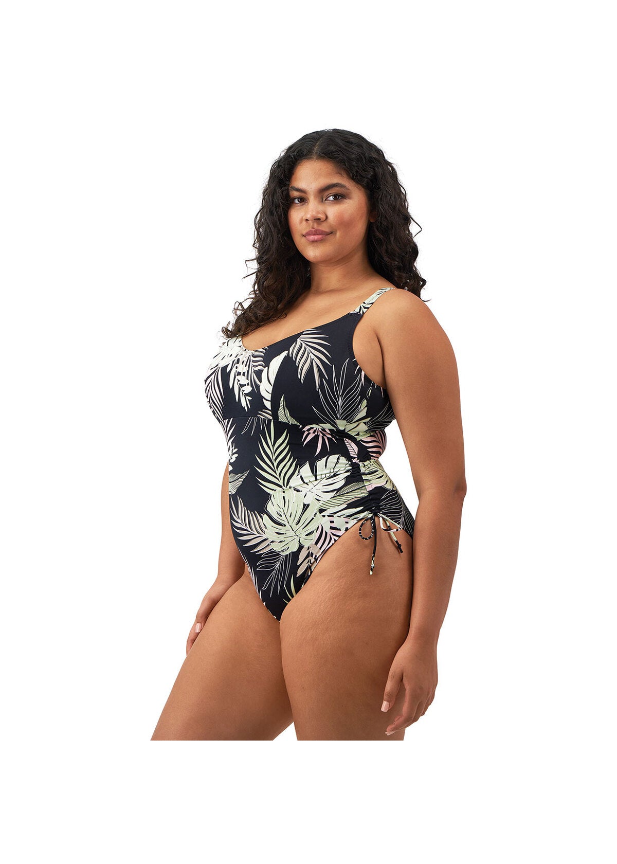 Elomi Tropical Retreat Non Wired Swimsuit - Black - side view
