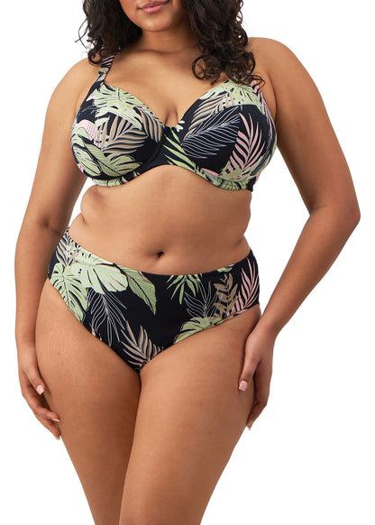 Elomi Tropical Retreat Mid Rise Bikini Brief - Black - model view