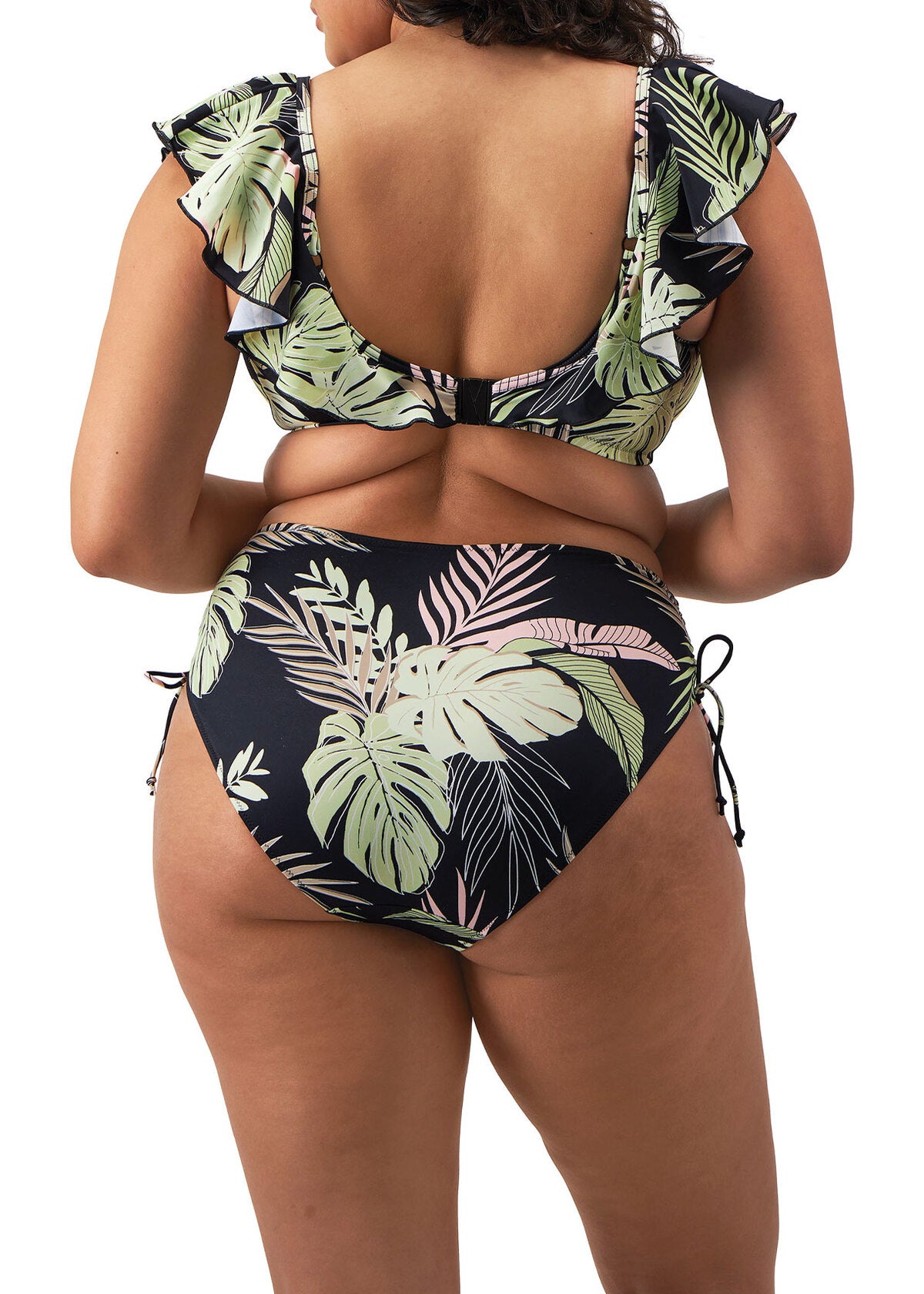 Elomi Tropical Retreat Adjustable Bikini Brief - Black - back view