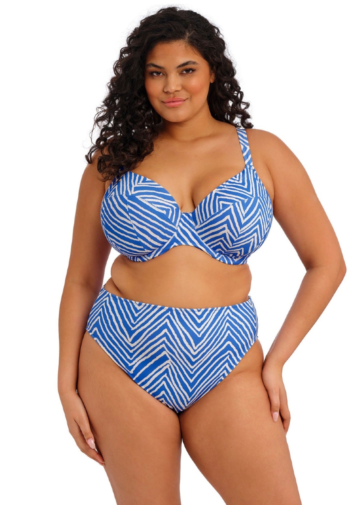 Elomi Fiji Falls Plunge Bikini Top - Ocean - model view