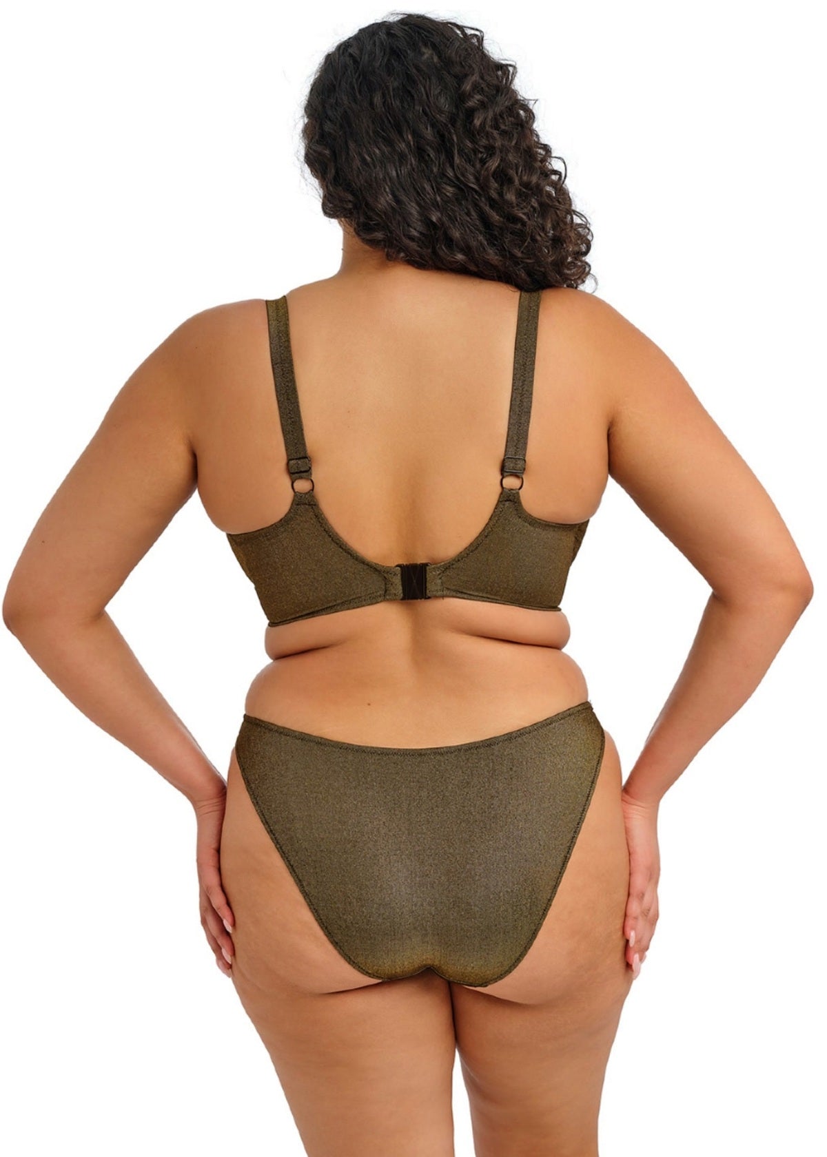 Elomi Sunset Shimmer Plunge Bikini Top - Gold Rush - back view