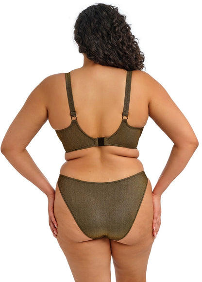 Elomi Sunset Shimmer Plunge Bikini Top - Gold Rush - back view