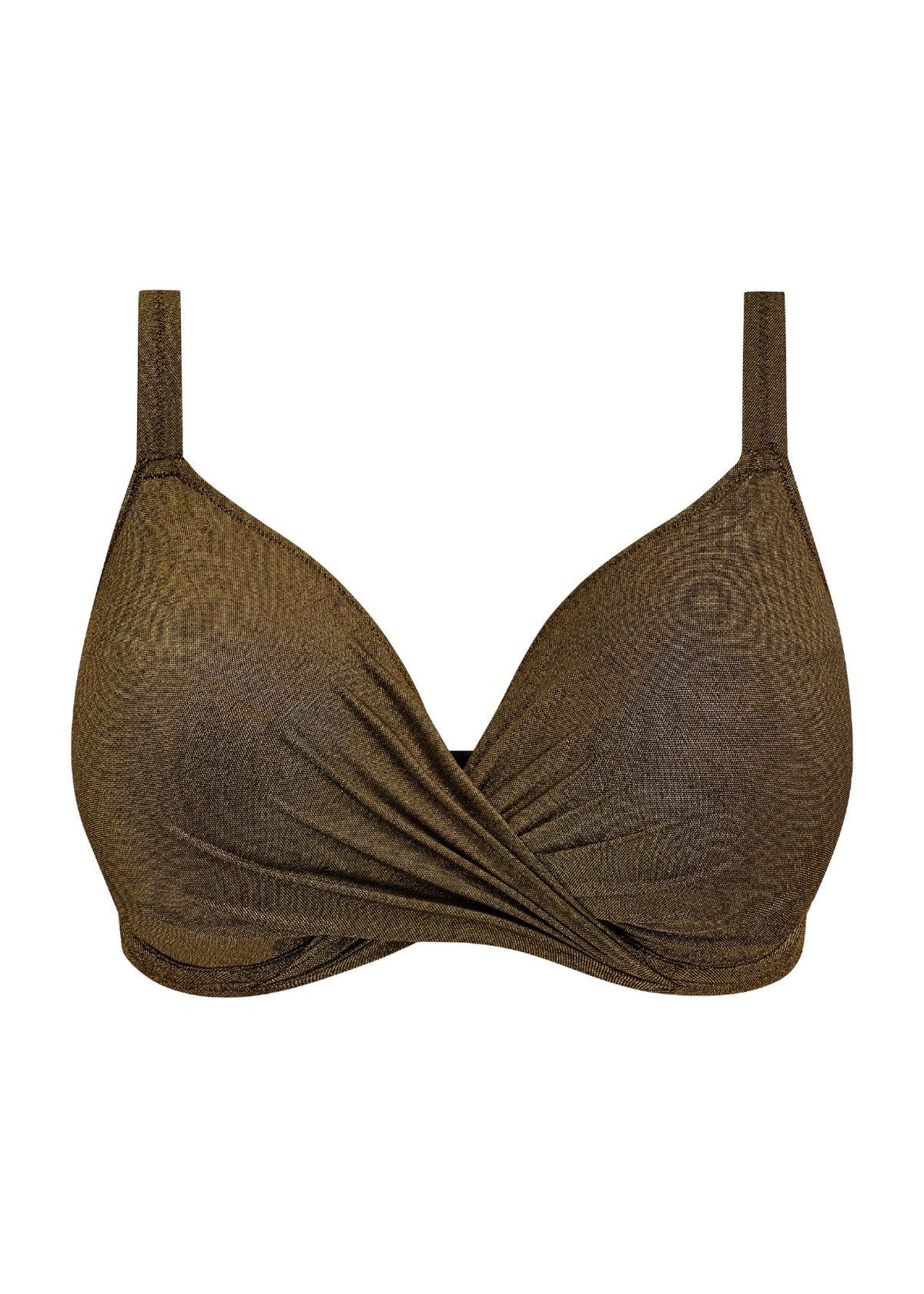Elomi Sunset Shimmer Plunge Bikini Top - Gold Rush - product shot