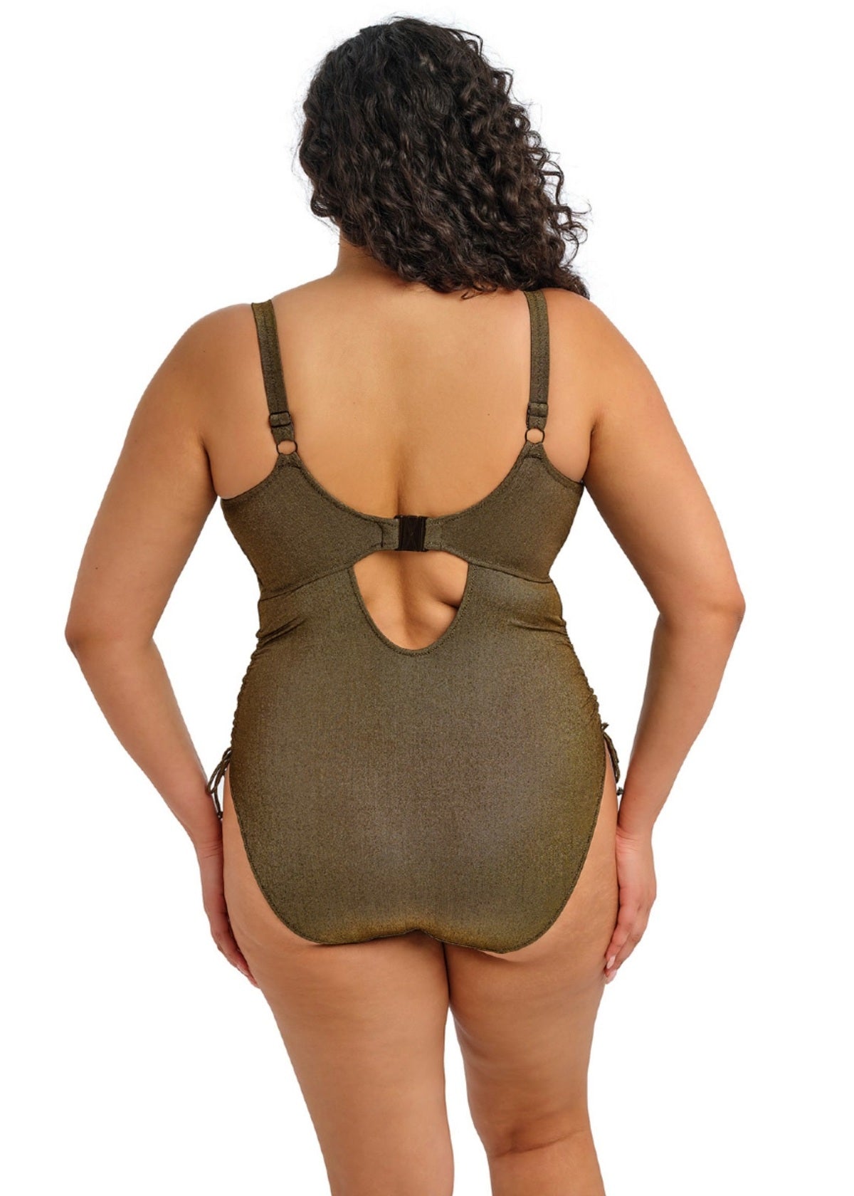 Elomi Sunset Shimmer Non Wired Swimsuit - Gold Rush - back view