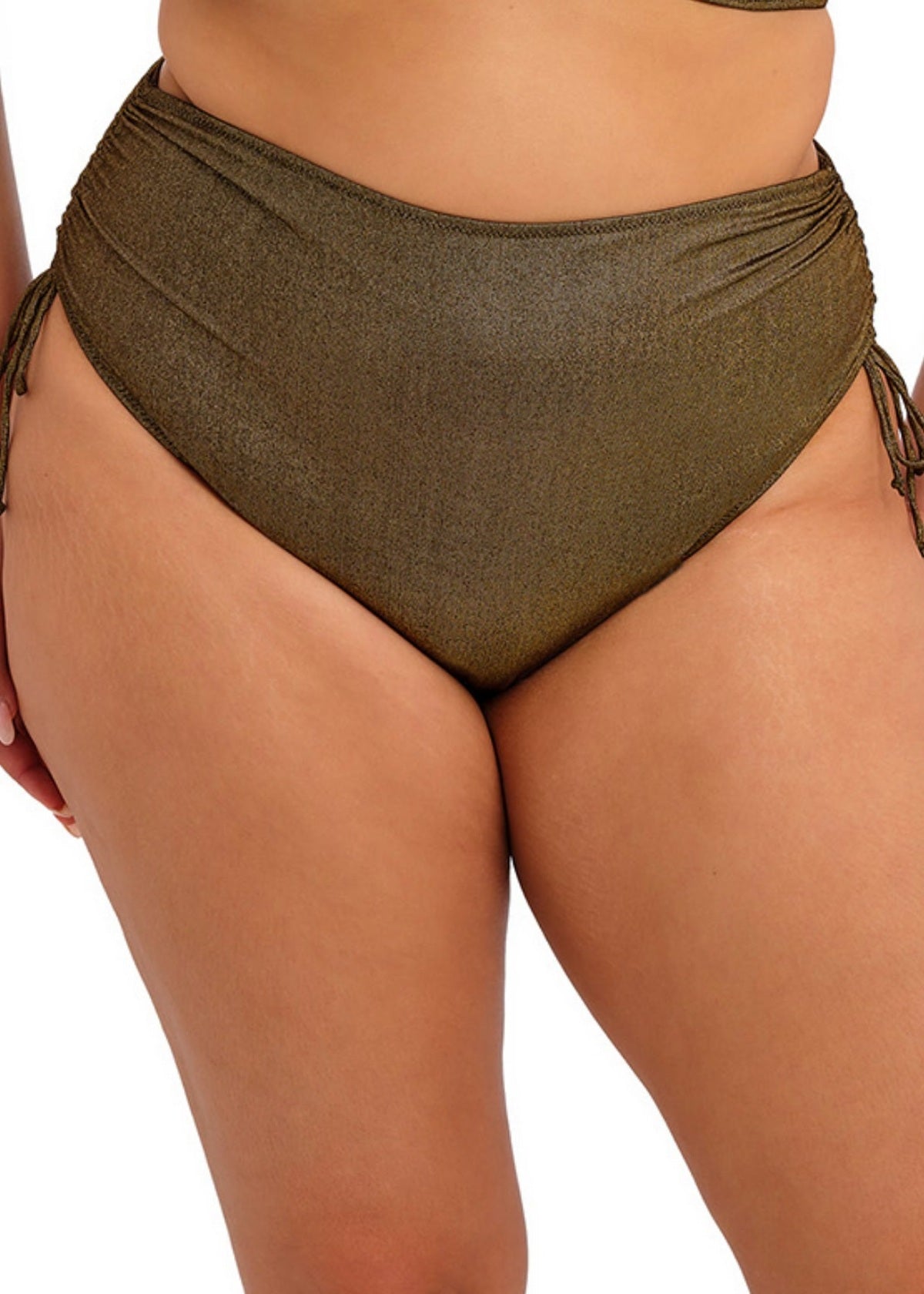 Elomi Sunset Shimmer Adjustable Bikini Brief - Gold Rush - front view
