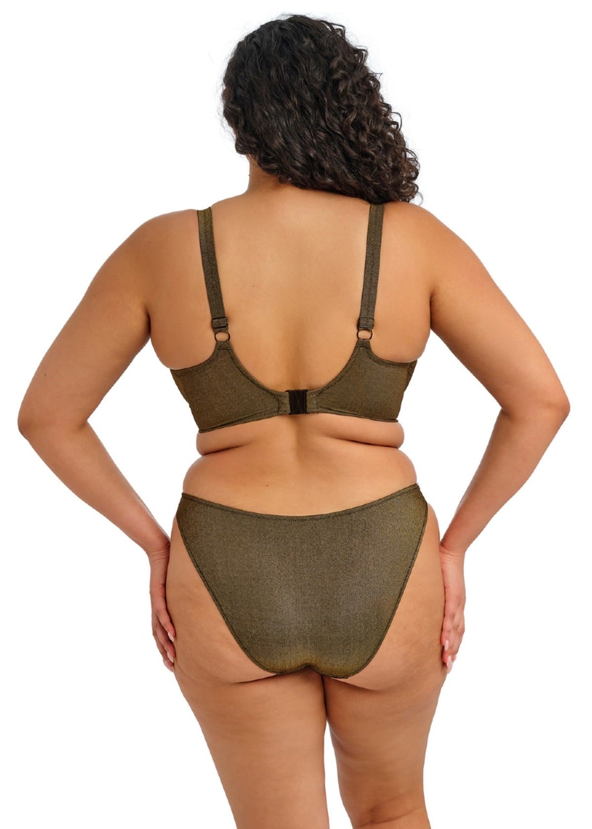 Elomi Sunset Shimmer High Leg Bikini Brief - Gold Rush - back view