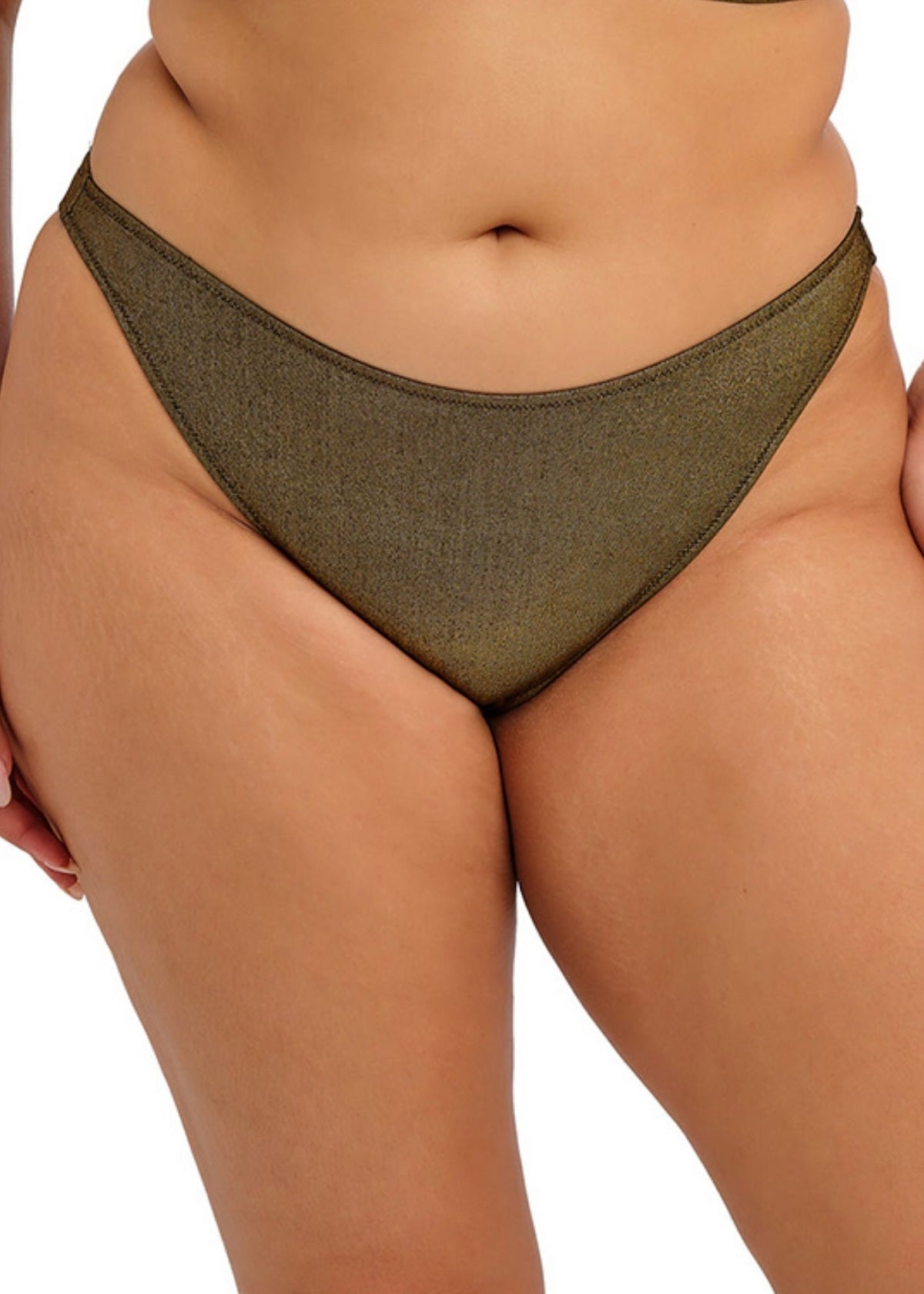 Elomi Sunset Shimmer High Leg Bikini Brief - Gold Rush - front view