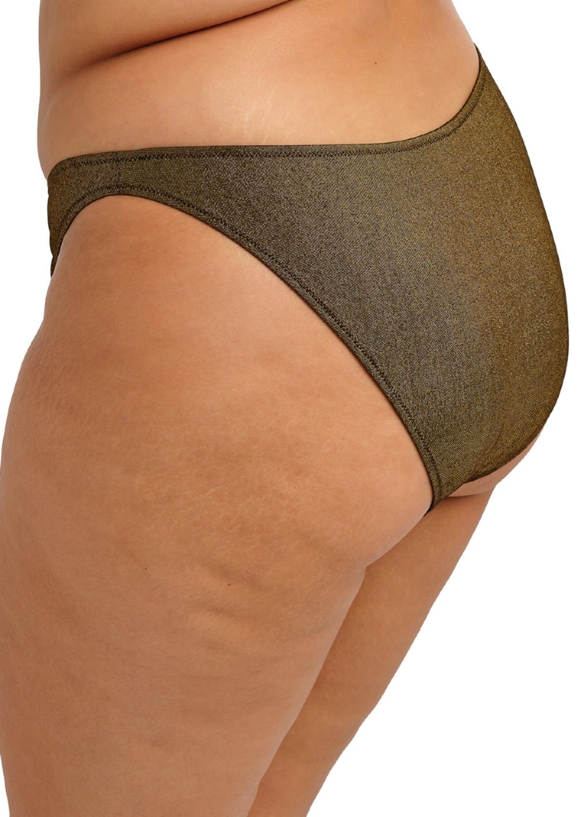 Elomi Sunset Shimmer High Leg Bikini Brief - Gold Rush - side view