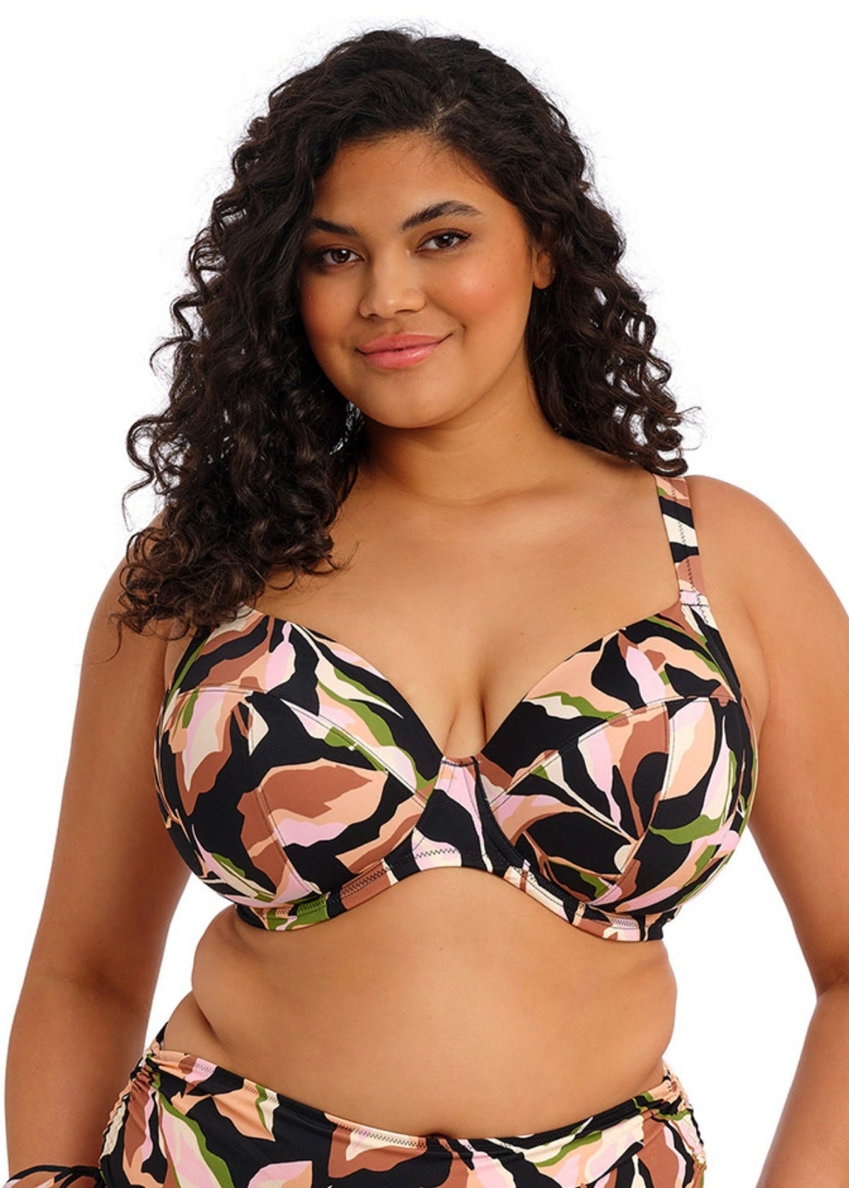 Elomi Ocean Avenue Plunge Bikini Top - Multi - front view