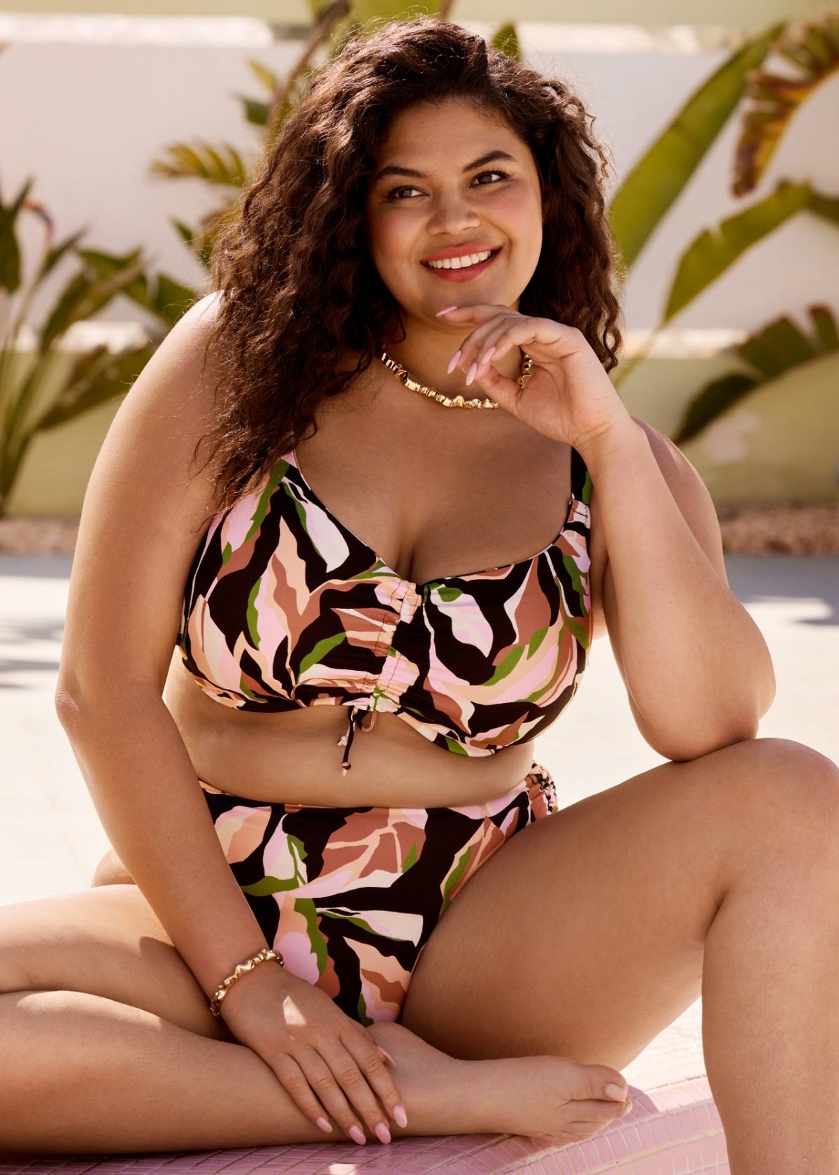 Elomi Ocean Avenue Crop Bikini Top - Multi - lifestyle view
