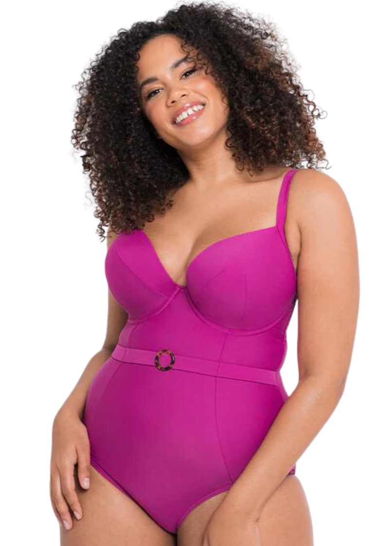 Curvy Kate Retro Sun Top Orchid Padded Plunge Swimsuit