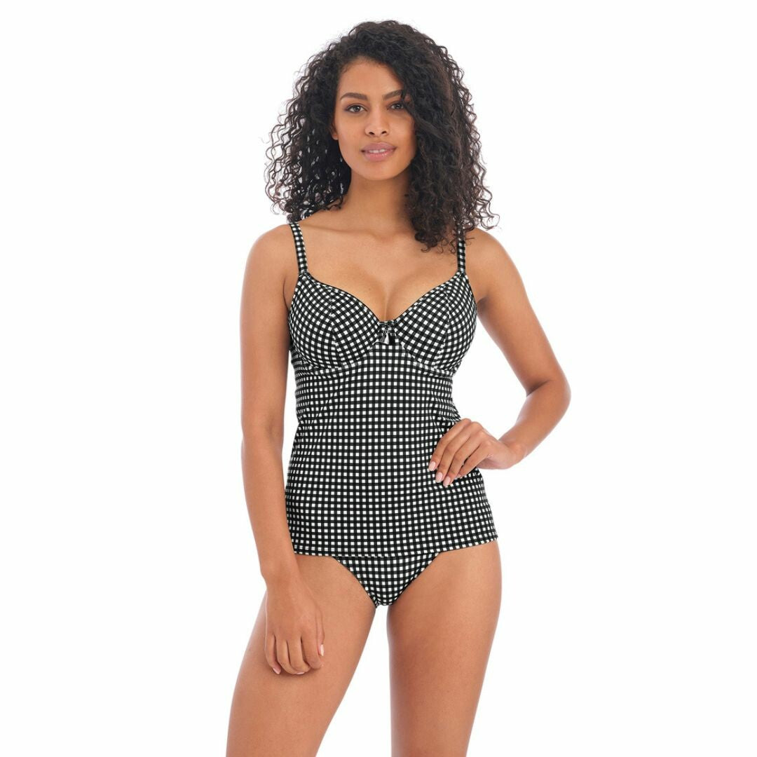 Freya Check In Monochrome Plunge Tankini