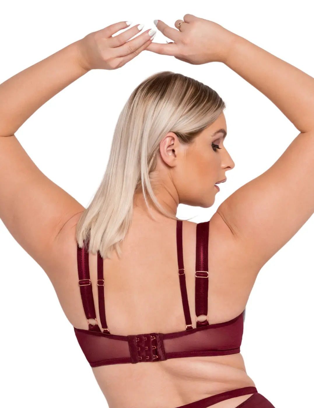 Curvy Kate Scantilly Buckle Up Padded Oxblood Half Cup Bra
