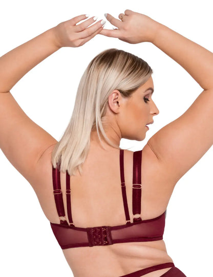 Curvy Kate Scantilly Buckle Up Padded Oxblood Half Cup Bra