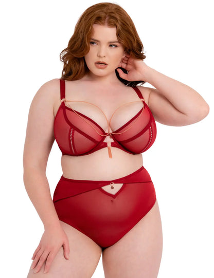 Curvy Kate Scantilly Unchained Deep Red Plunge Bra