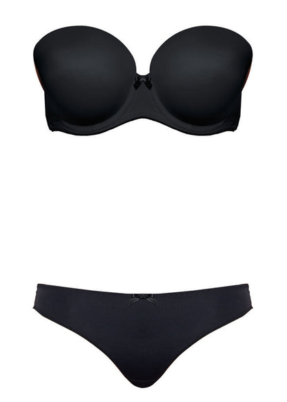 Freya Deco Black Moulded Strapless Bra