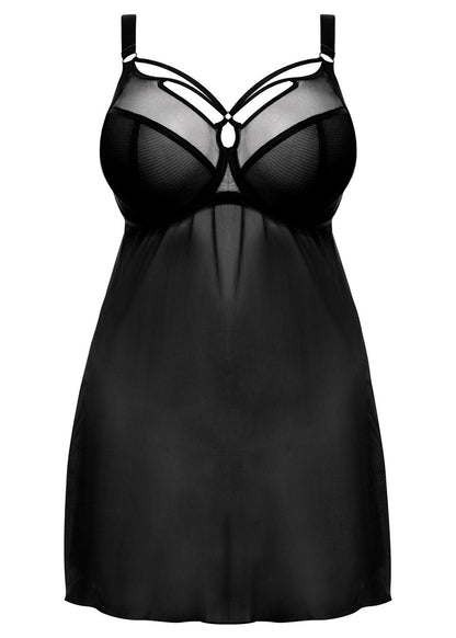 Elomi Sachi Black Plunge Babydoll